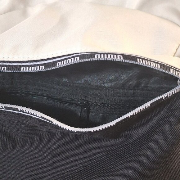 Puma Black & Cream 15 X 10 inch Backpack Book Bag  EUC - Picture 6 of 9